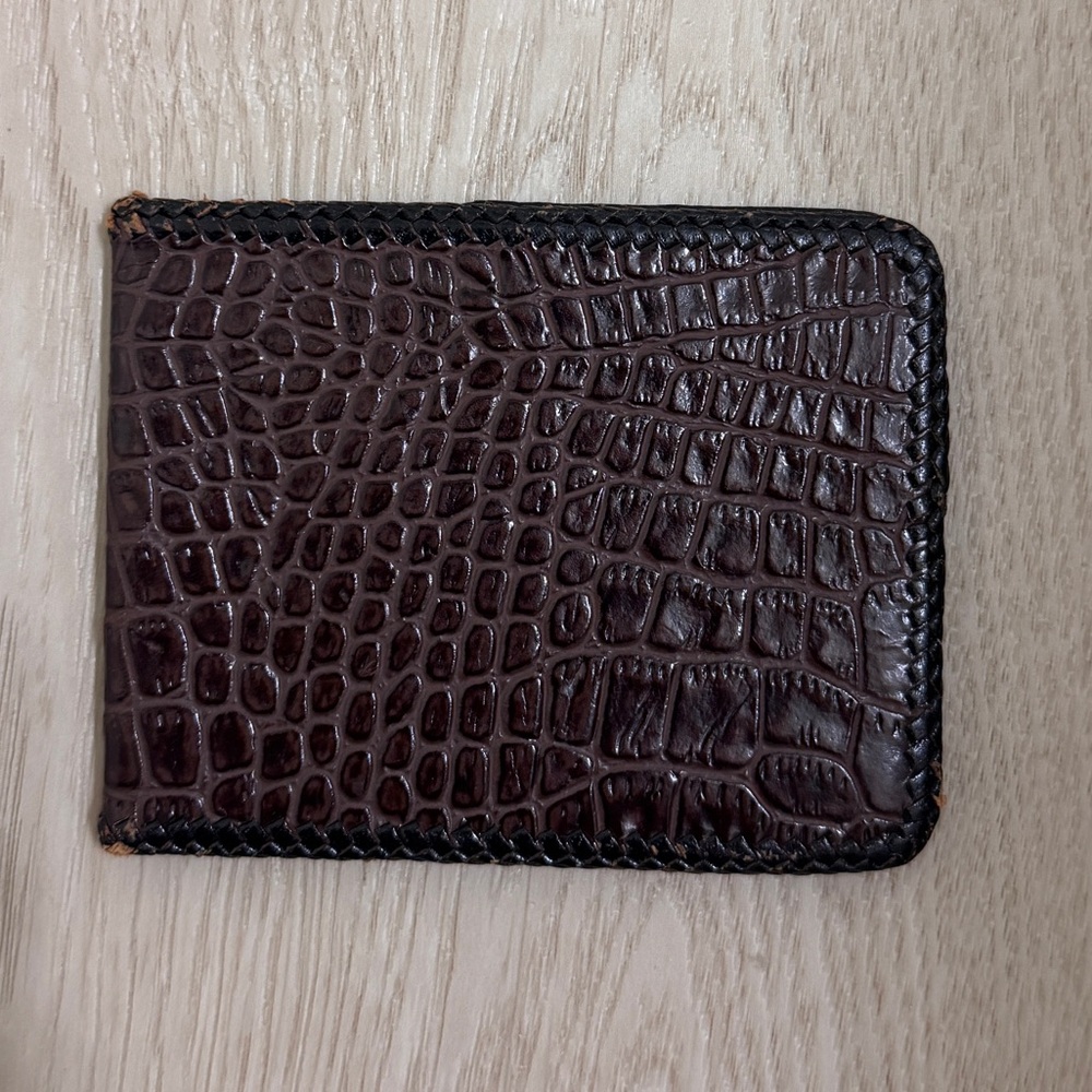 VTG Handmade Brown Crocodile Genuine Leather Wallet Men’s